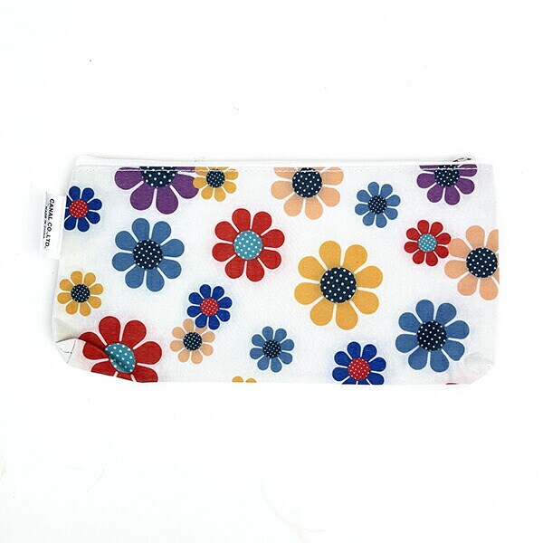 内藤ルネ ペンポーチ サンフラワー ホワイト ペンケース 筆箱 化粧ポーチ