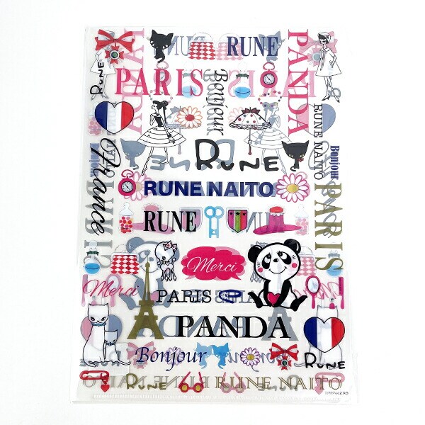 内藤ルネ A4クリアファイル ロゴ 文具 書類