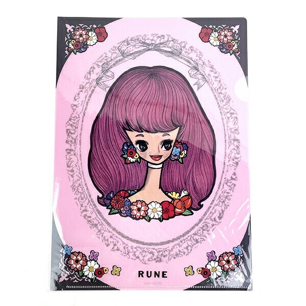 内藤ルネ A4クリアファイル ハナカザリノショウジョ 文具 書類