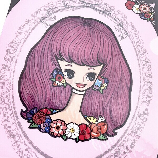 内藤ルネ A4クリアファイル ハナカザリノショウジョ 文具 書類