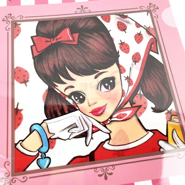 内藤ルネ A4クリアファイル イチゴスカーフ 文具 書類