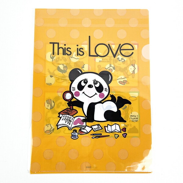 内藤ルネ A4クリアファイル パンダ LOVE 文具 書類