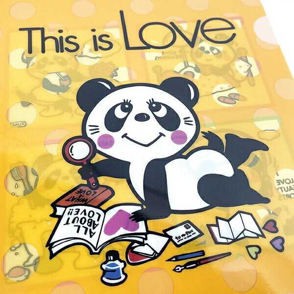 内藤ルネ A4クリアファイル パンダ LOVE 文具 書類
