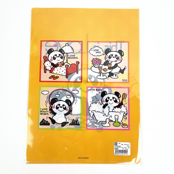 内藤ルネ A4クリアファイル パンダ LOVE 文具 書類