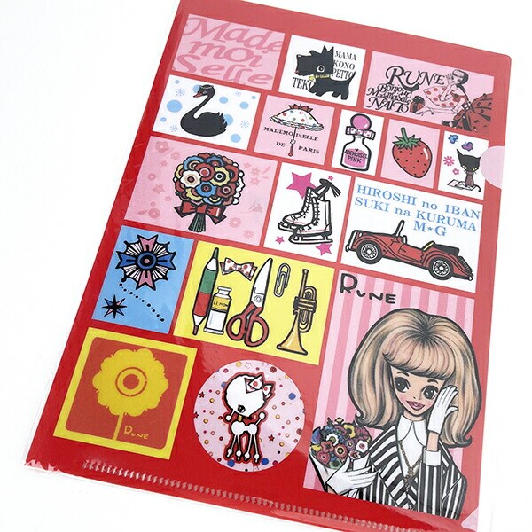 内藤ルネ A5クリアファイル パターン 文具 書類