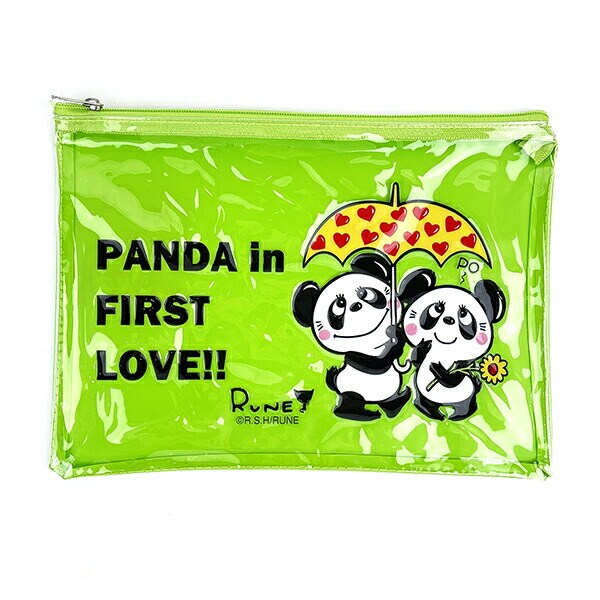 内藤ルネ ビニールポーチ PANDA2 小物入れ 化粧ポーチ ペンポーチ クリア素材