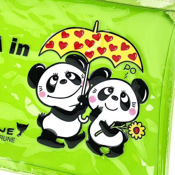 内藤ルネ ビニールポーチ PANDA2 小物入れ 化粧ポーチ ペンポーチ クリア素材