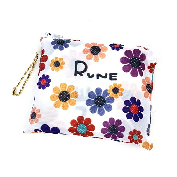 内藤ルネ エコバッグ サンフラワー ホワイト 折りたたみバッグ 買い物袋 マルシェバッグ