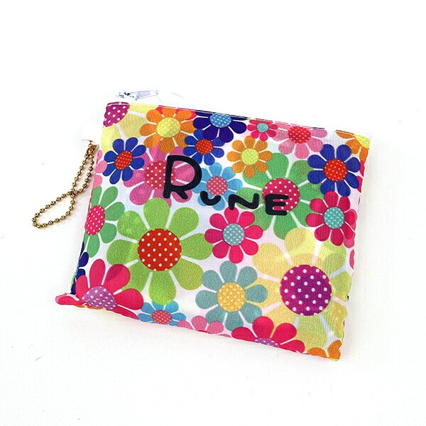 内藤ルネ エコバッグ サンフラワー カラフル 折りたたみバッグ 買い物袋 マルシェバッグ