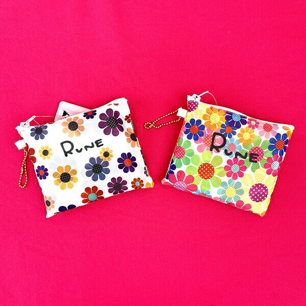 内藤ルネ エコバッグ サンフラワー カラフル 折りたたみバッグ 買い物袋 マルシェバッグ