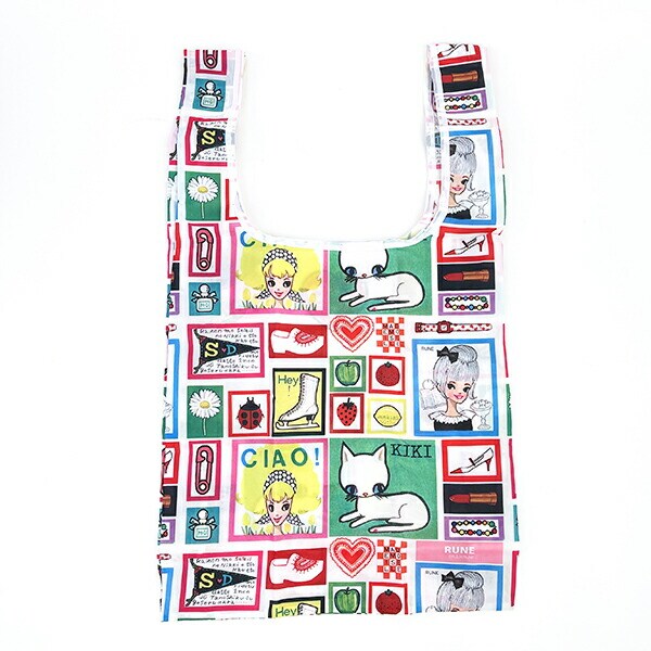 内藤ルネ エコバッグ L CIAO 折りたたみバッグ 買い物袋 マルシェバッグ