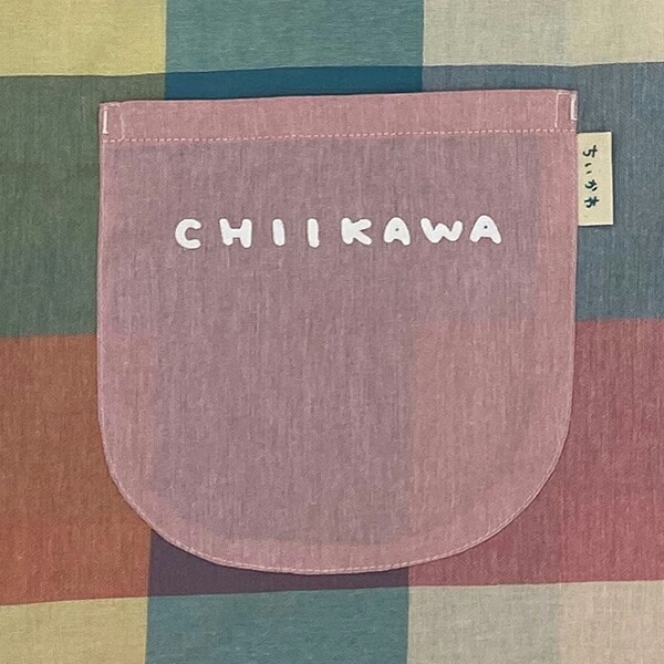 ちいかわ エプロン チェック 切替タブリエエプロン ハチワレ うさぎ 家事 保育園 幼稚園