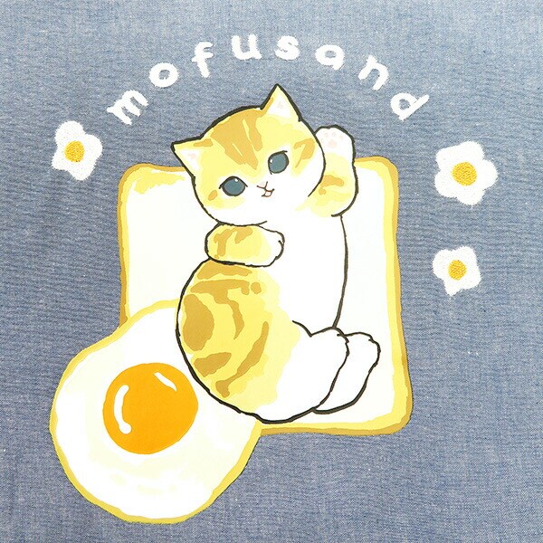 モフサンド エッグトーストにゃんこ エプロン タブリエ 割烹着 キッチン ランチ