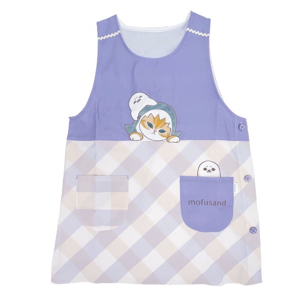 モフサンド (サメにゃんとあざらし) チェック切替エプロン キッチン アパレル mofusand