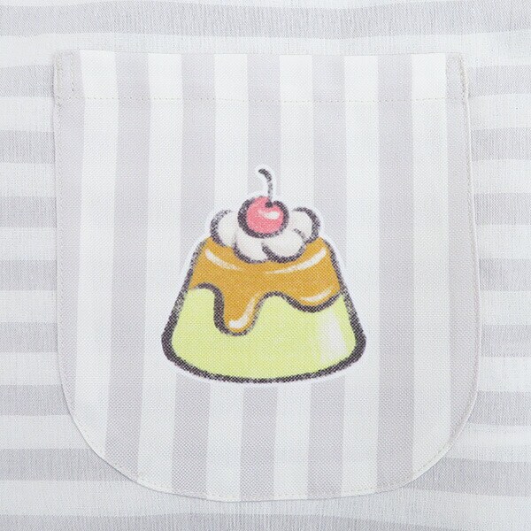 可愛い嘘のカワウソ ボーダータブリエ グレー エプロン 割烹着 キッチン ランチ