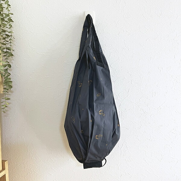 スヌーピー ドロップ SHUPATTO BAG ブラック エコバッグ SNOOPY
