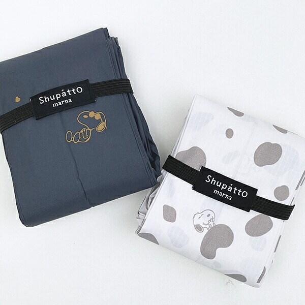 スヌーピー ドロップ SHUPATTO BAG ブラック エコバッグ SNOOPY