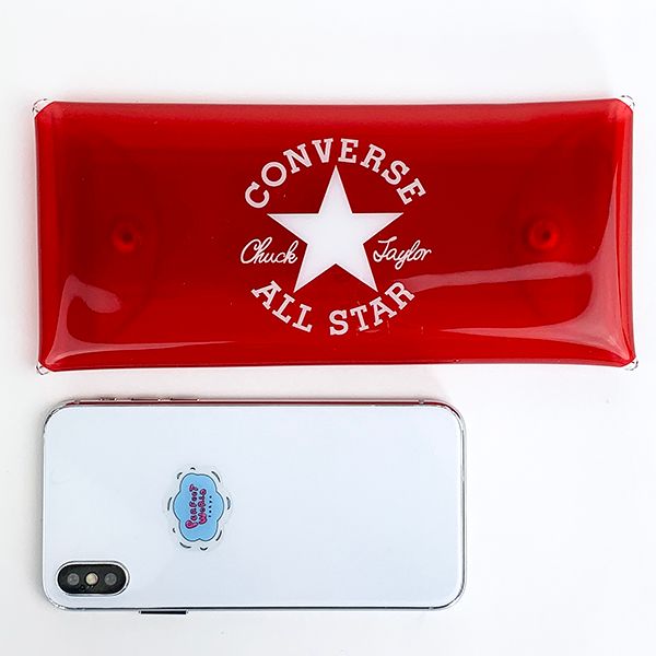 converse コンバース クリアマルチケース rd マルチケース 筆箱 ポーチ グッズ  (mcor)(mcd)
