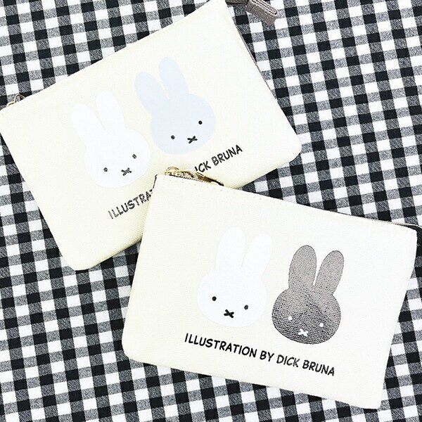 ミッフィー miffy 3ポケットポーチ グレー ベーシックシリーズ