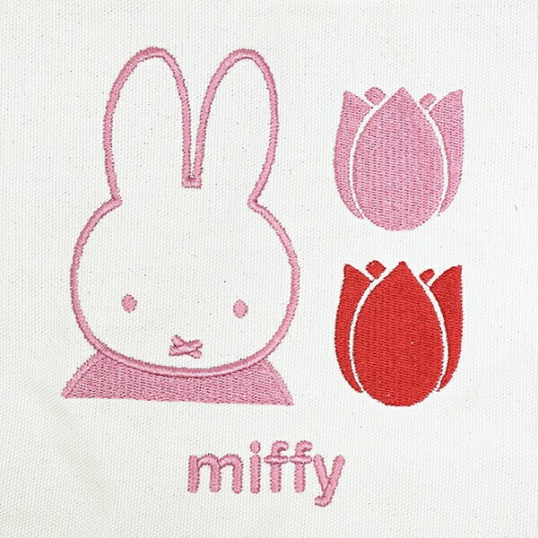 ミッフィー miffy 刺繍ミニトートバッグ strawberry&tulipシリーズ