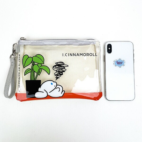 サンリオ シナモン アイシナモロール フラットポーチ  アイボリー 小物入れ 化粧品入れ