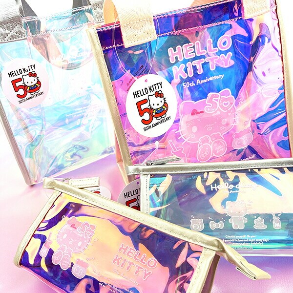 サンリオ ハローキティ 50th オーロラミニトートバッグ (ブルー) Sanrio