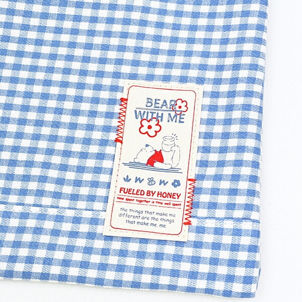 ディズニー くまのプーさん ミニレッスントートバッグ ブルー ギンガムチェック ランチ Disney