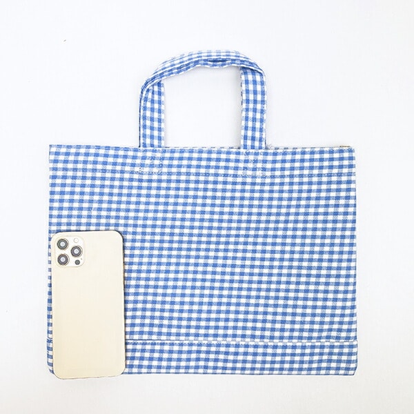 ディズニー くまのプーさん ミニレッスントートバッグ ブルー ギンガムチェック ランチ Disney