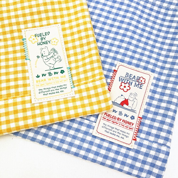 ディズニー くまのプーさん ミニレッスントートバッグ ブルー ギンガムチェック ランチ Disney