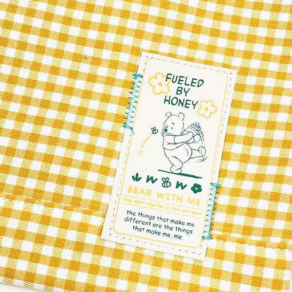 ディズニー くまのプーさん ミニレッスントートバッグ イエロー ギンガムチェック ランチ Disney