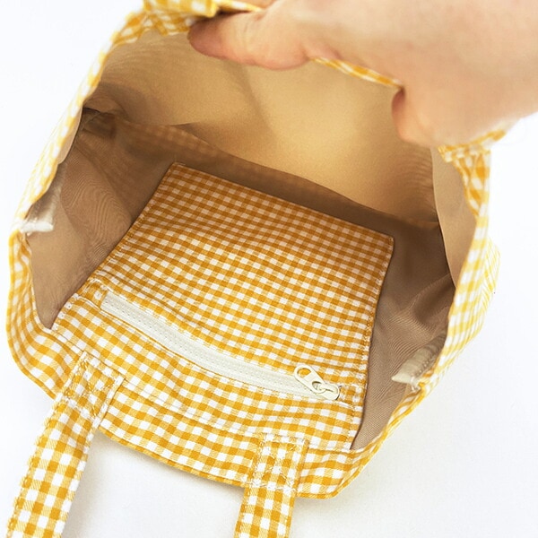 ディズニー くまのプーさん ミニレッスントートバッグ イエロー ギンガムチェック ランチ Disney