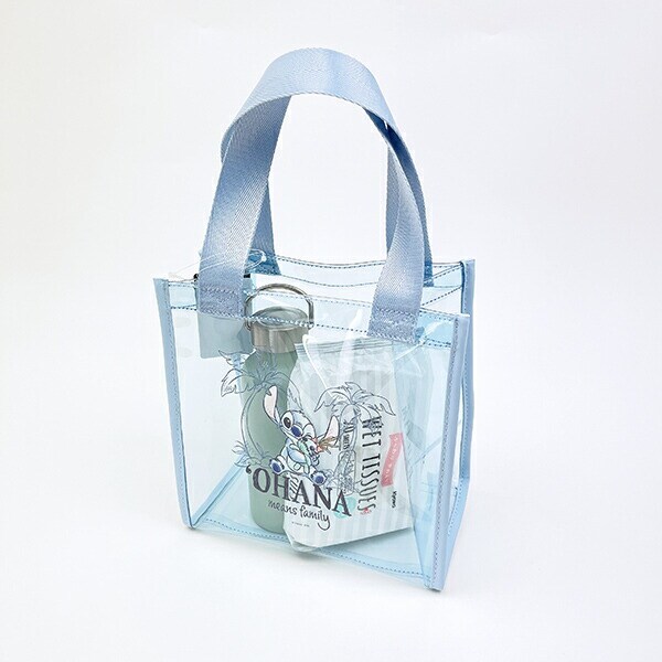 ディズニー スティッチ＆スクランプ 水彩 PVCクリアトートバッグ(S) Disney
