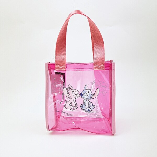 ディズニー スティッチ&エンジェル 水彩 PVCクリアトートバッグ(S) Disney