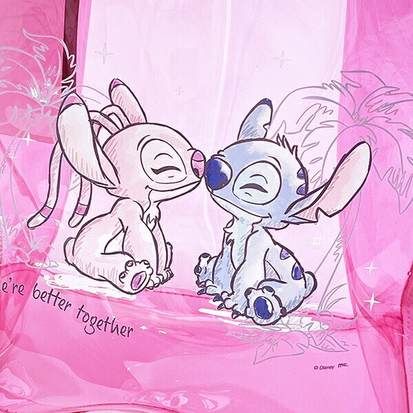 ディズニー スティッチ＆エンジェル 水彩 PVCクリアトートバッグ(S) Disney