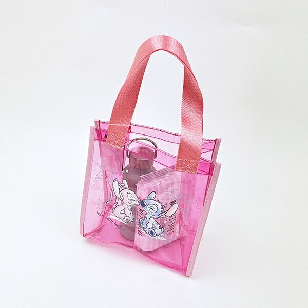 ディズニー スティッチ＆エンジェル 水彩 PVCクリアトートバッグ(S) Disney