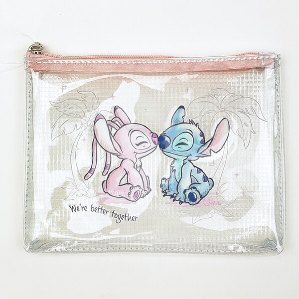 ディズニー スティッチ＆エンジェル 水彩 PVCクリアポーチ Disney