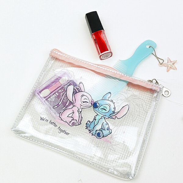 ディズニー スティッチ＆エンジェル 水彩 PVCクリアポーチ Disney