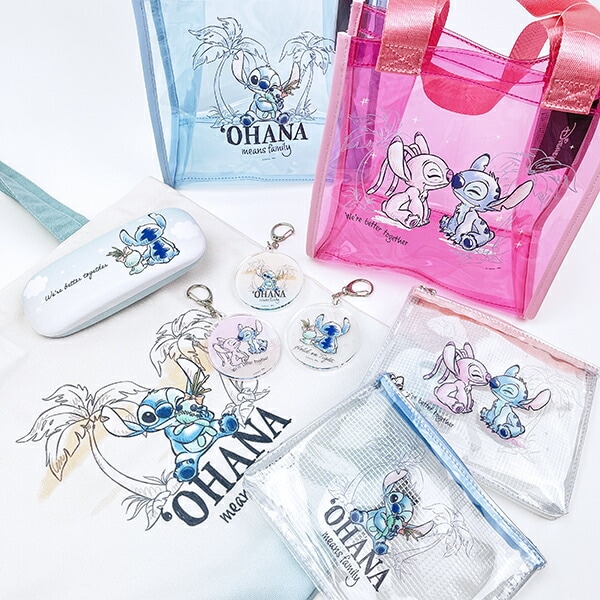 ディズニー スティッチ＆エンジェル 水彩 PVCクリアポーチ Disney