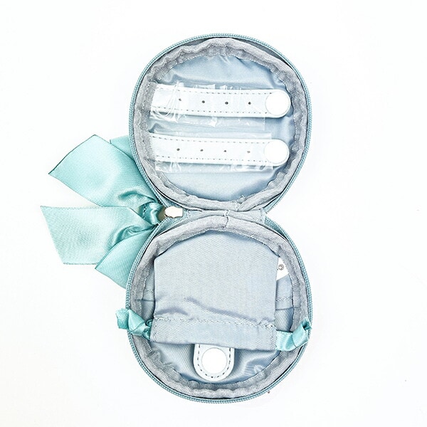 モフサンド mofusand レース×刺繍 アクセサリーポーチ ブルー