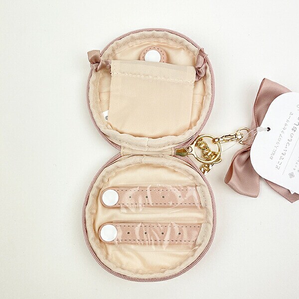 モフサンド mofusand レース×刺繍 アクセサリーポーチ ピンク