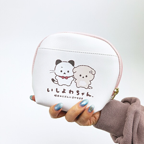 いしよわちゃん シェル型ポーチ フェイス ちらし ピンク