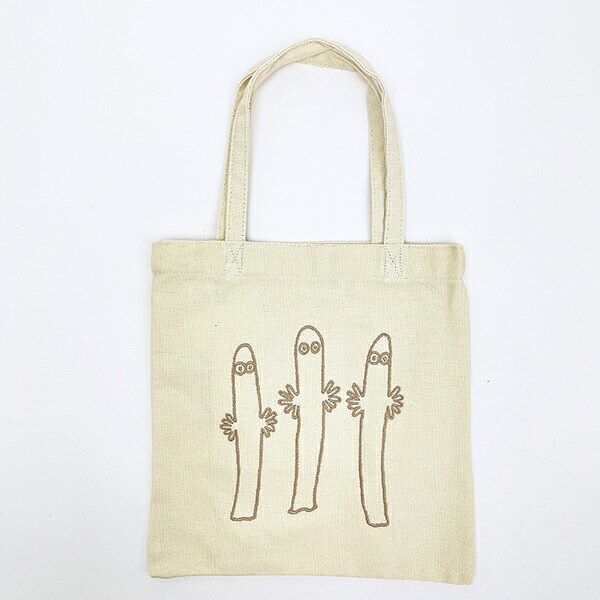 ムーミン ニョロニョロ 刺繍ミニトート バッグ ベージュ MOOMIN