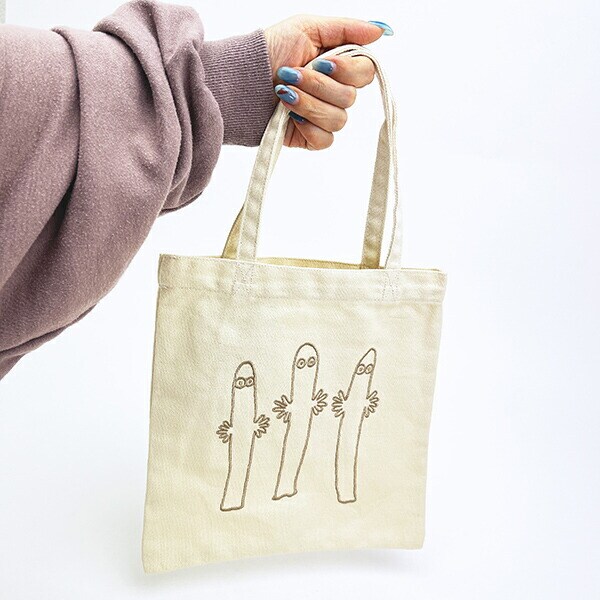 ムーミン ニョロニョロ 刺繍ミニトート バッグ ベージュ MOOMIN