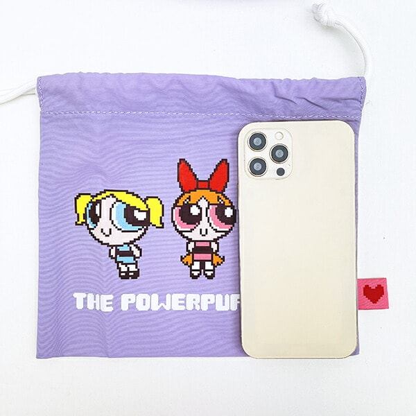 パワーパフガールズ ピクセルアート 巾着付きパッカブルボストン パワパフ