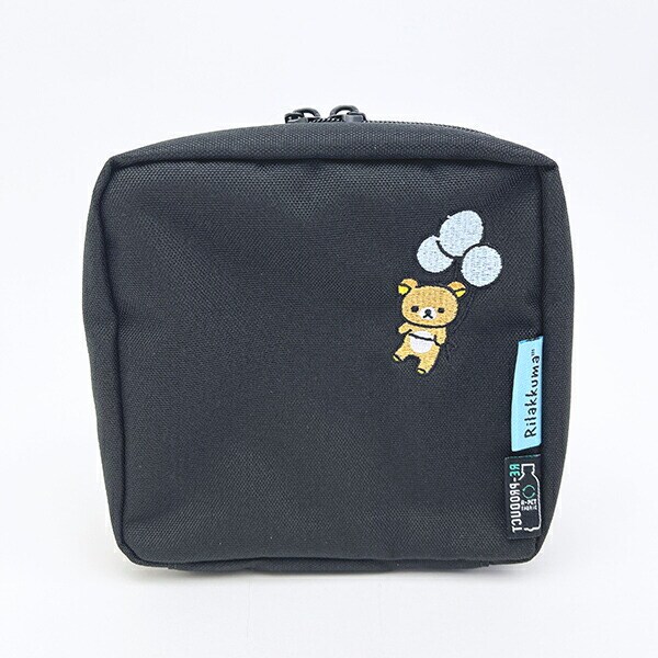 リラックマ RE-PET スタンドポーチ ふわっと風船 ブラック