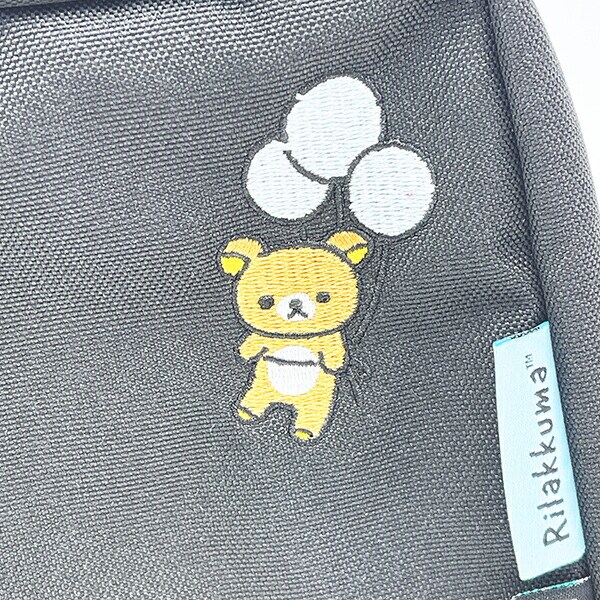 リラックマ RE-PET スタンドポーチ  ふわっと風船 ブラック