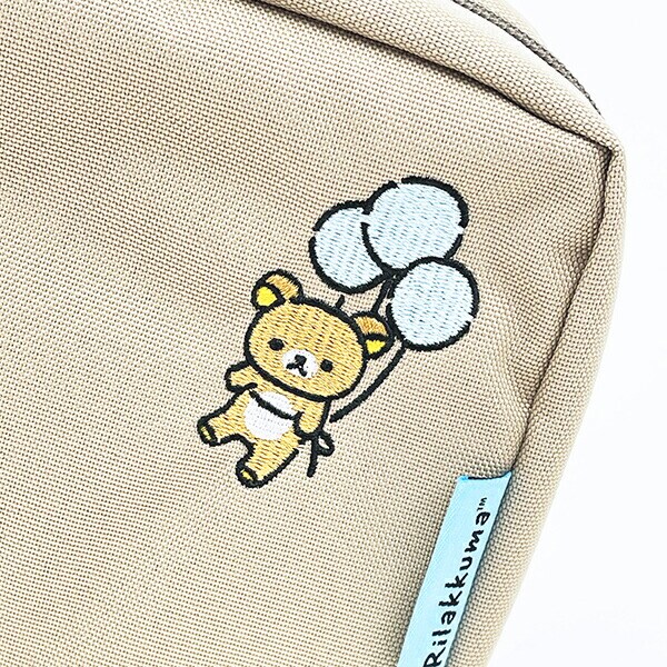 リラックマ RE-PET スタンドポーチ  ふわっと風船 ベージュ