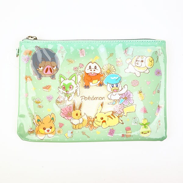 ポケットモンスター フラットポーチ チラシ フラワー ポケモン グリーン
