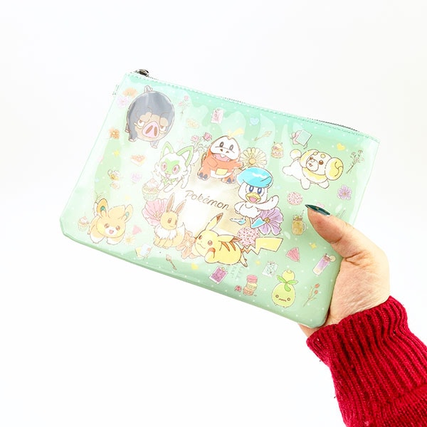 ポケットモンスター フラットポーチ チラシ フラワー ポケモン グリーン