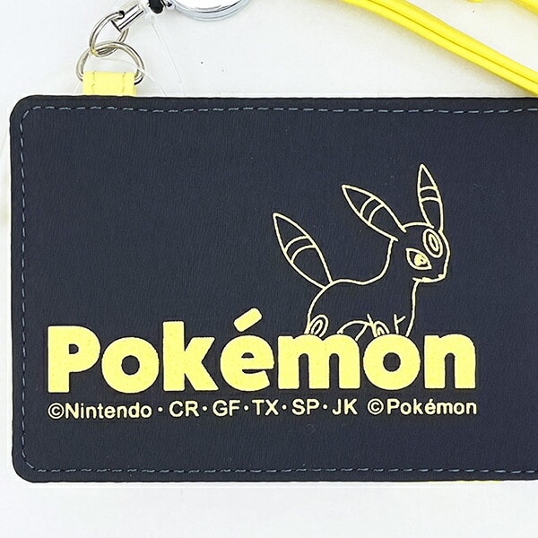 ポケットモンスター ブラッキー カラーロゴ リール付きパスケース ブラック ポケモン